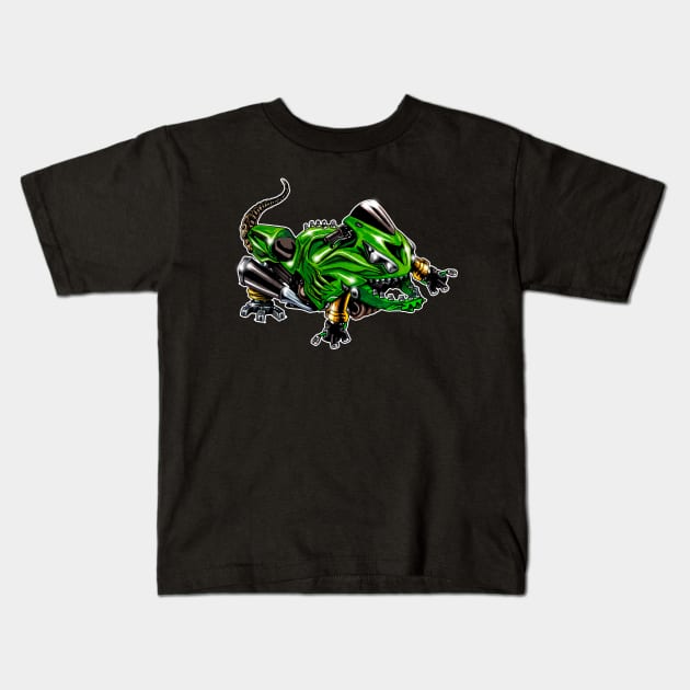 Kawasaki ZX14 Lizard Green Kids T-Shirt by MOTORIND